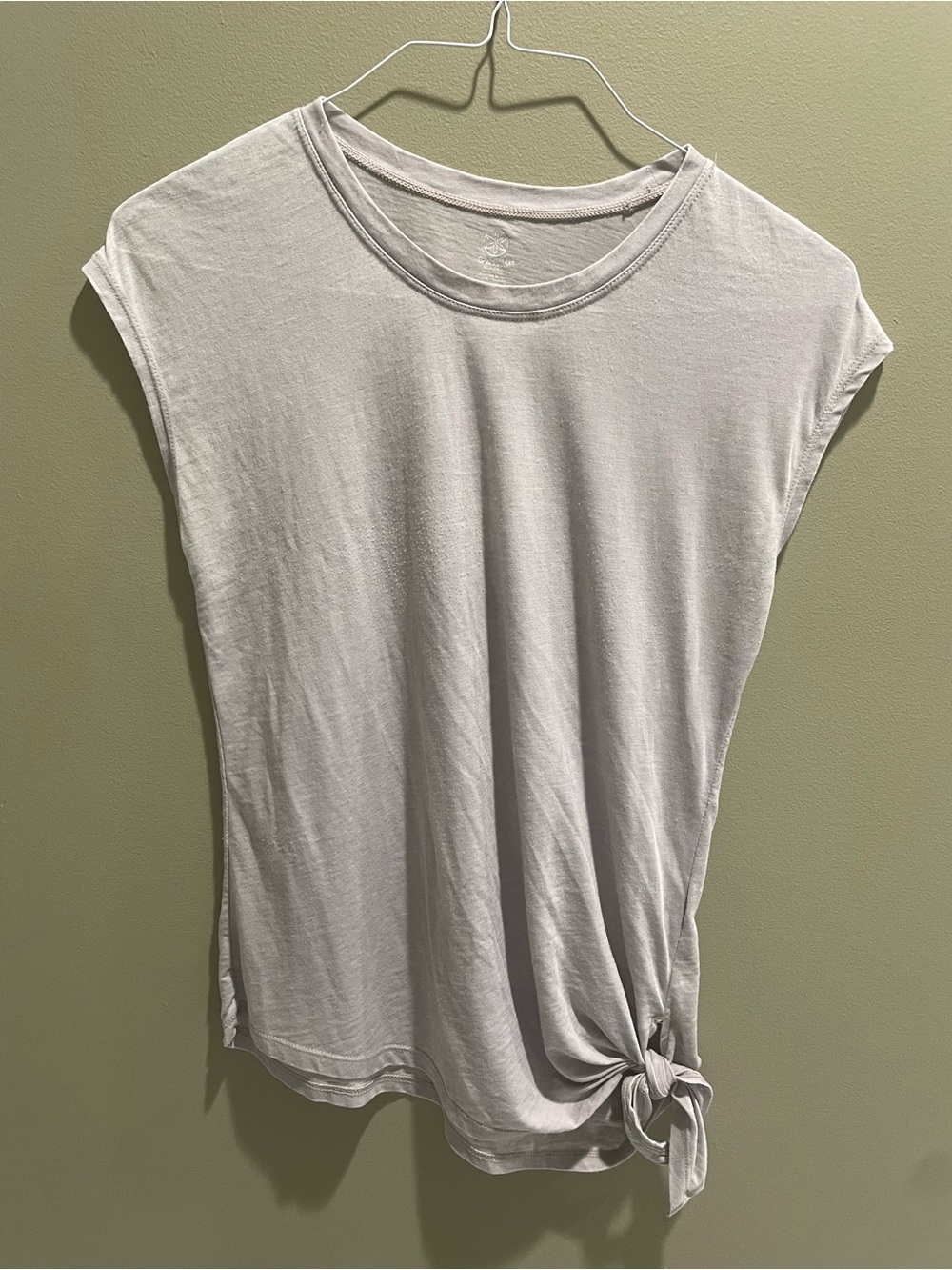 GAIAM Light Gray Side-Tie Short Sleeve Tee